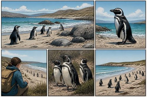 Manchots sur une plage : où les observer en voyage ?