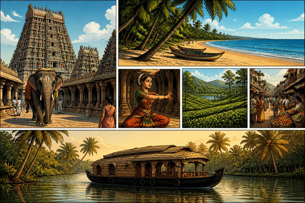 Circuit Inde du Sud 2 semaines : l’itinéraire idéal entre temples, plages et découvertes culturelles